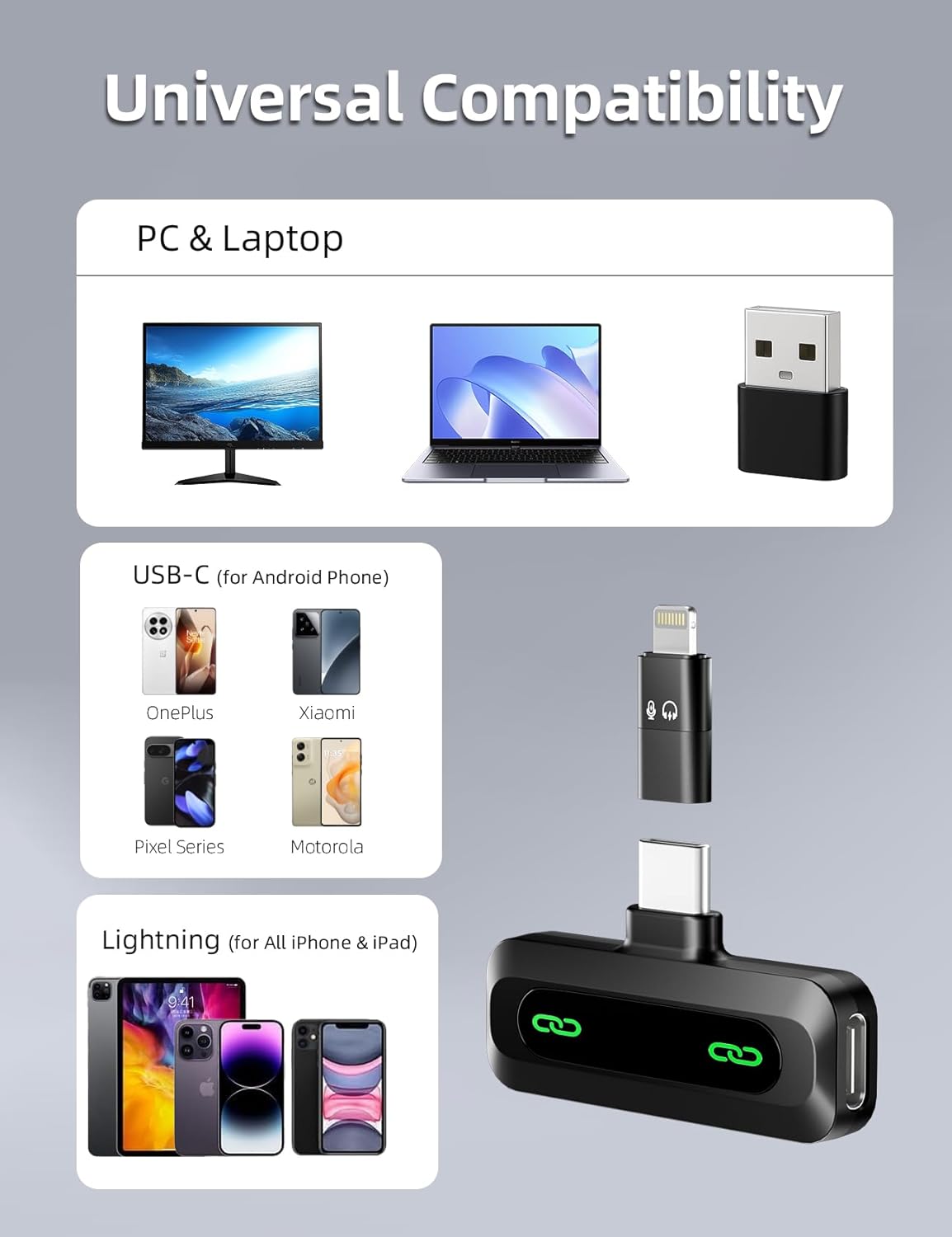 Upgraded 2 Pack Mini Clip on Microphone With LED Display