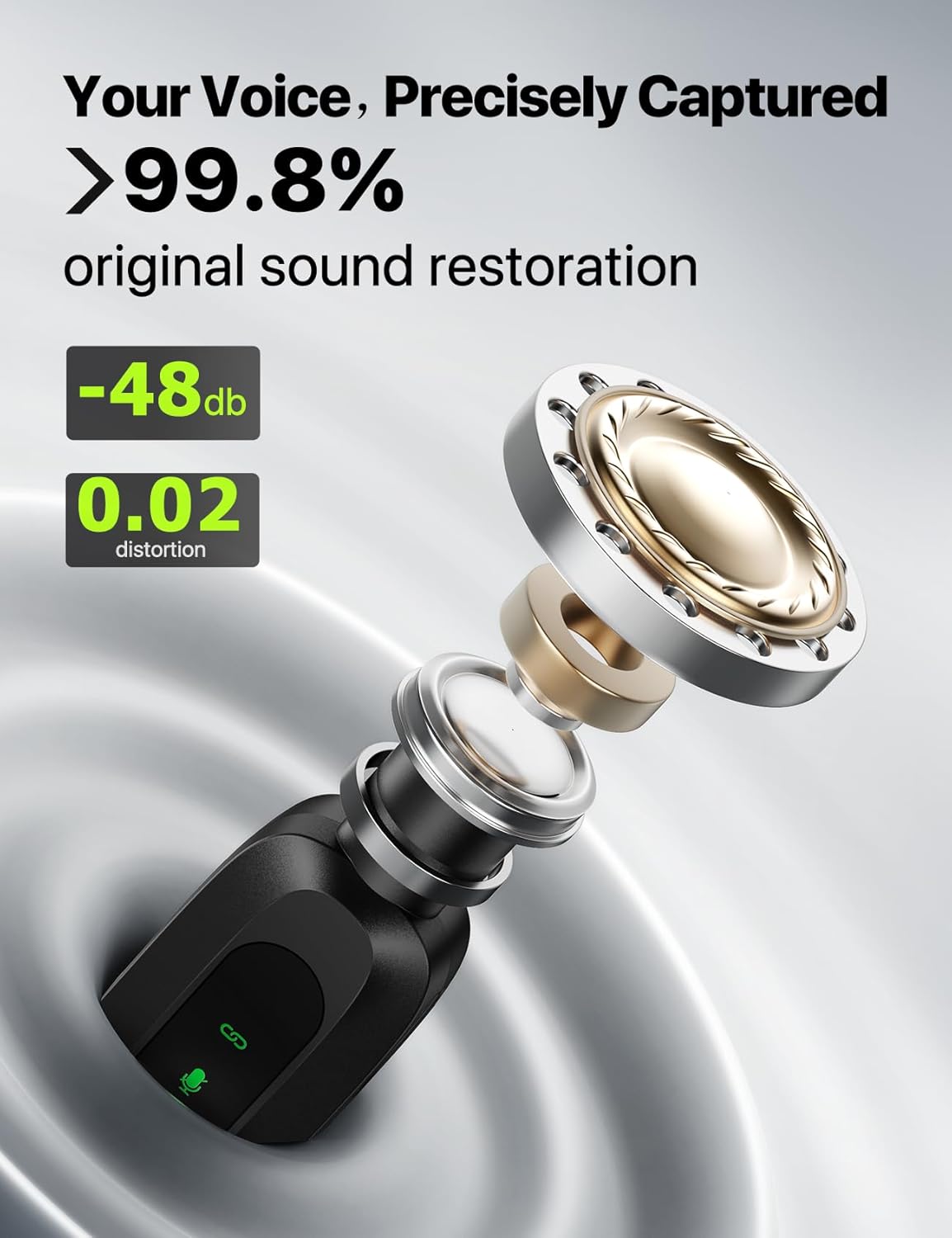 Upgraded 2 Pack Mini Clip on Microphone With LED Display