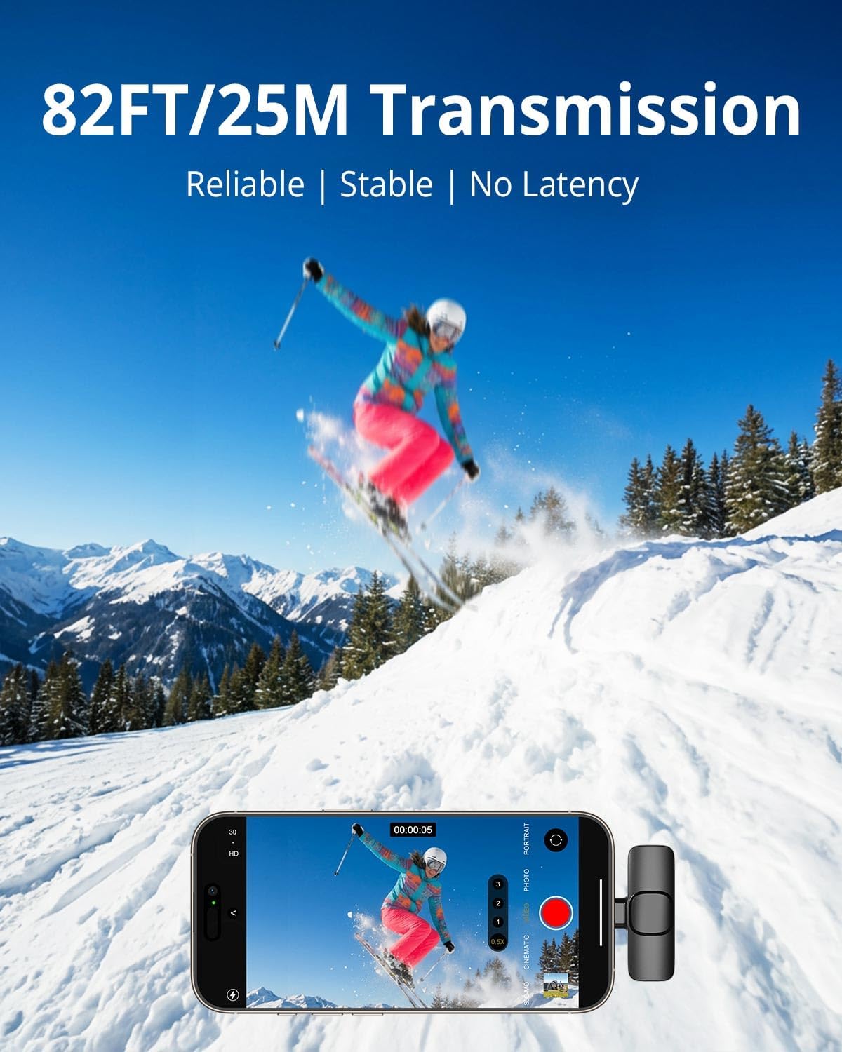 Wireless Lavalier Microphone for iPhone - Android, iPad, Tablets