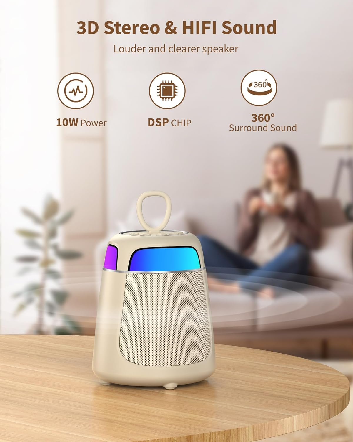 Karaoke Machine for Kids & Adults Portable Bluetooth Speaker with 2 Wireless Karaoke Microphones