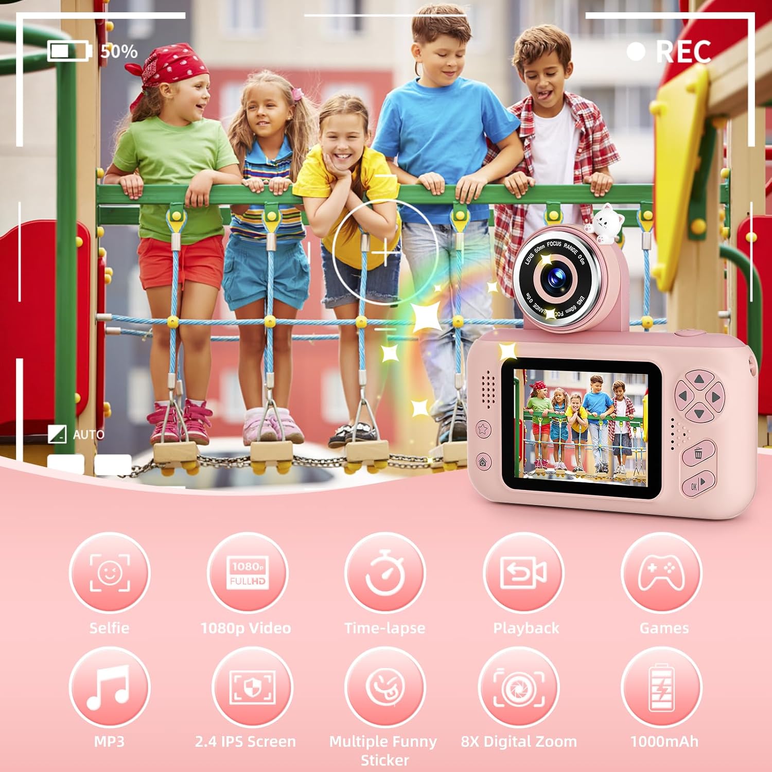 Upgrade Kids Selfie Camera,Chritmas Birthday Gift